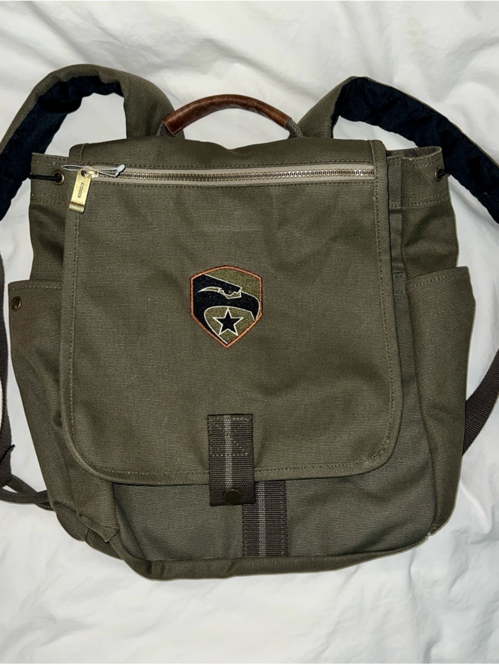 GI Joe Film Crew Gift Olive Green Canvas Men’s Backpack Shoulder Bag